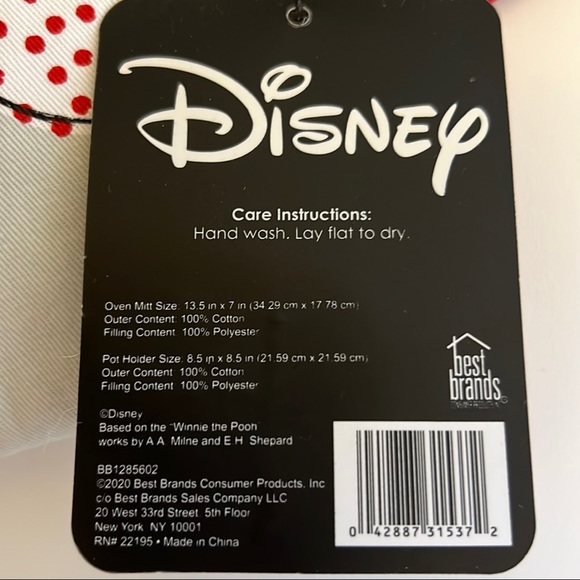 Winnie the Pooh & Piglet-Oversized Oven Mitt & Pot Holder Set-NWT - Picture 4 of 4